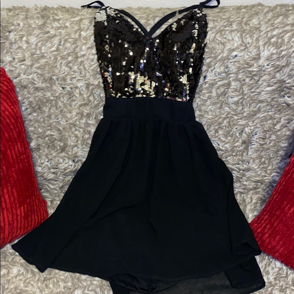 American Exchange Black/Silver Dress